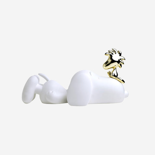 Snoopy & Woodstock Small Figurine - White/Gold