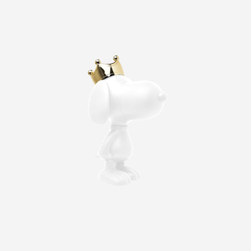 Snoopy Crown Bicolor Small Figurine - White/Gold