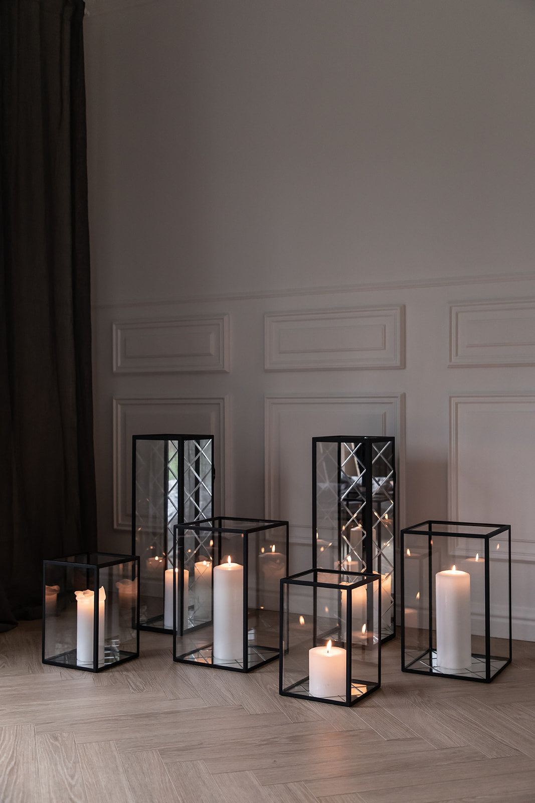 Harlequin Floor/ Wall Lantern, 65 cm, Mirror