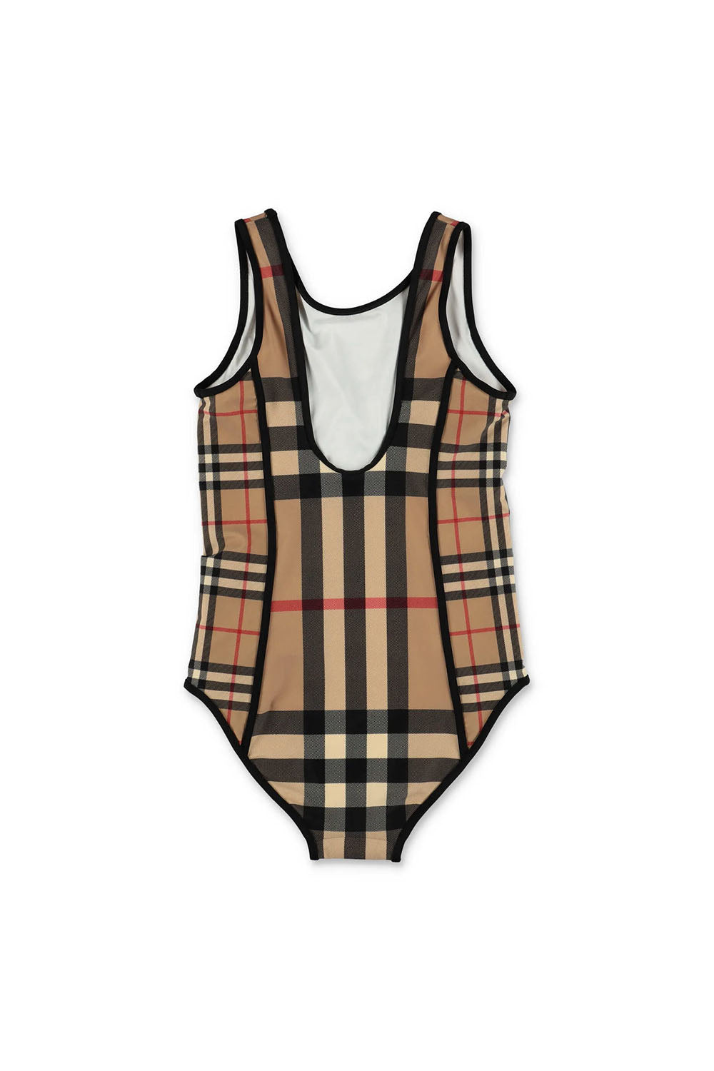 ​Contrast Check Stretch Nylon Swimsuit for Girls - Maison7