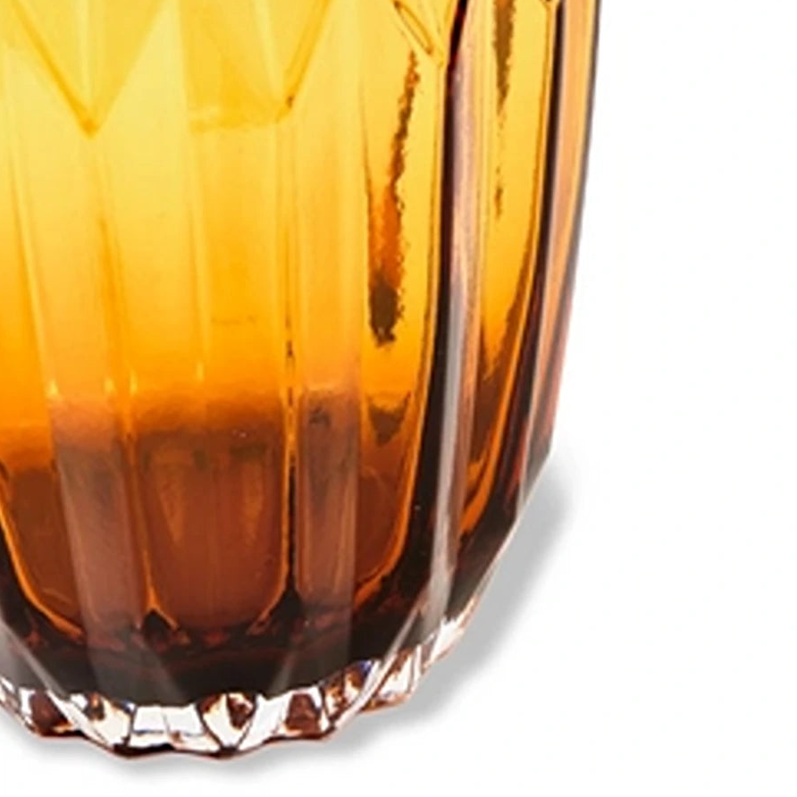 Ochre Folds Glass Vase, 32cm