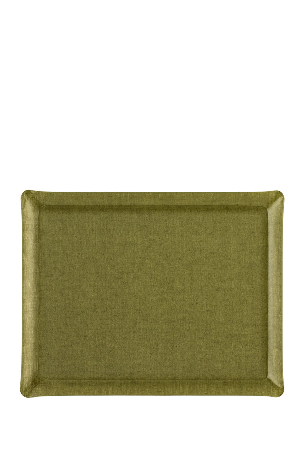 Linen Acrylic Tray, Green, 46x36cm
