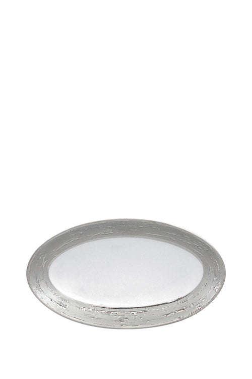 Argentatus Small Oval Platter, Silver, 20cm