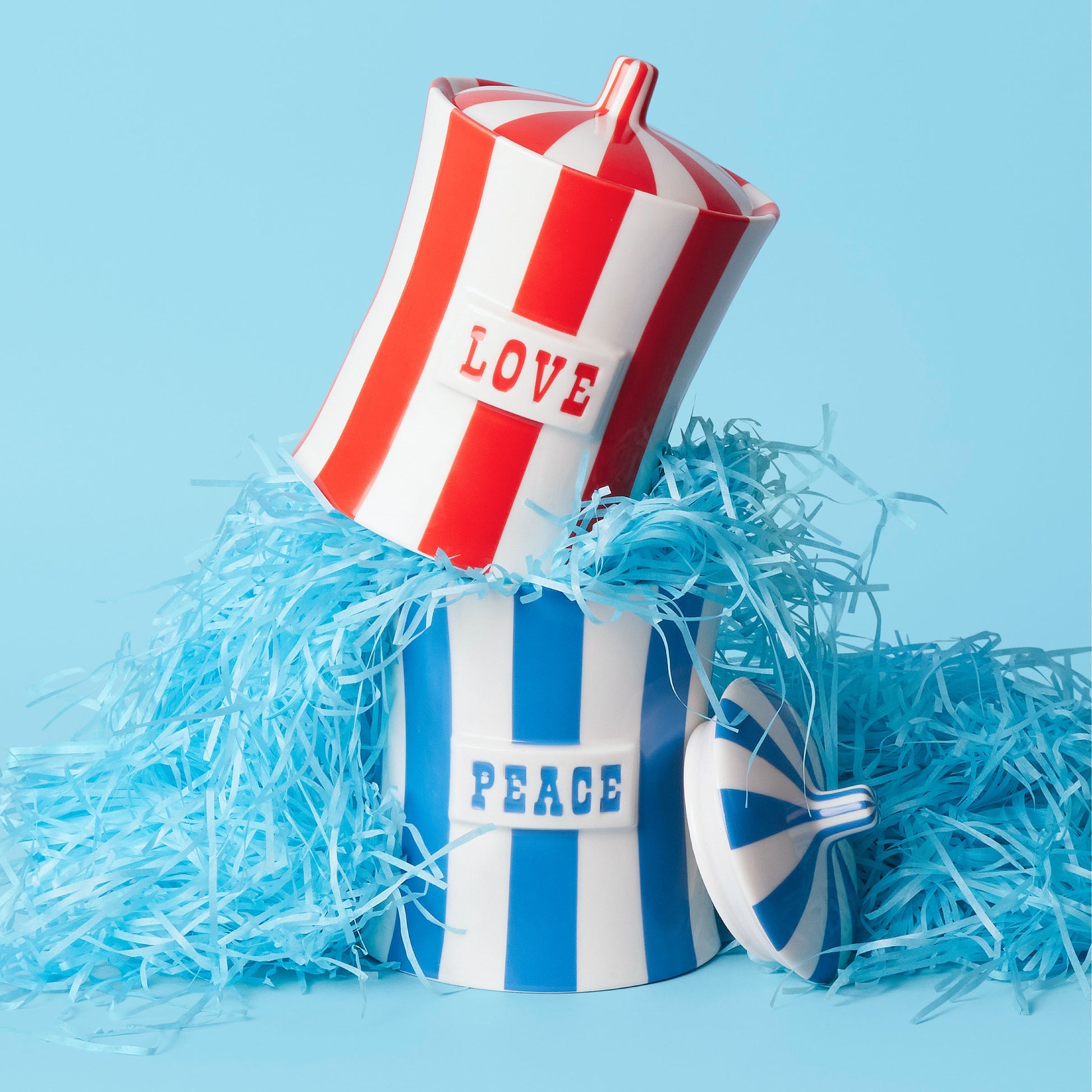 علبة حب فايس - جرة تخزين من البورسلين مطلية يدويًا