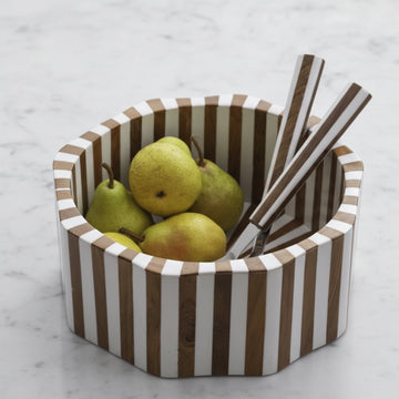 Lyra Inlay Decorative Bowl – Acacia Wood