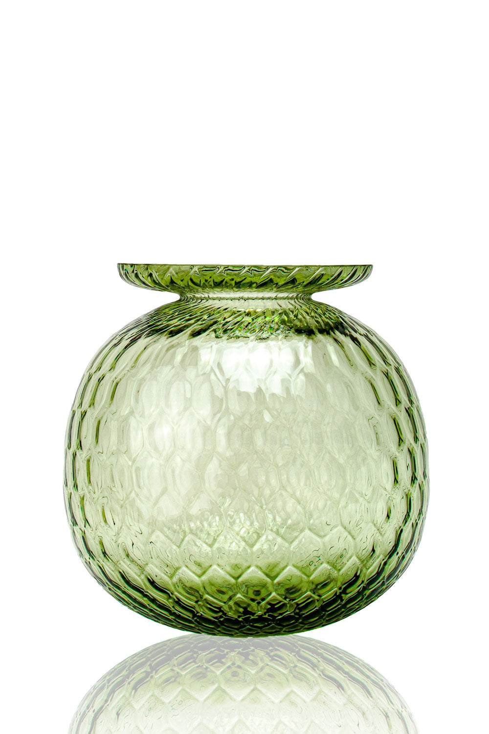 Balloon Vase Croco, 19cm, Olive Green - Maison7