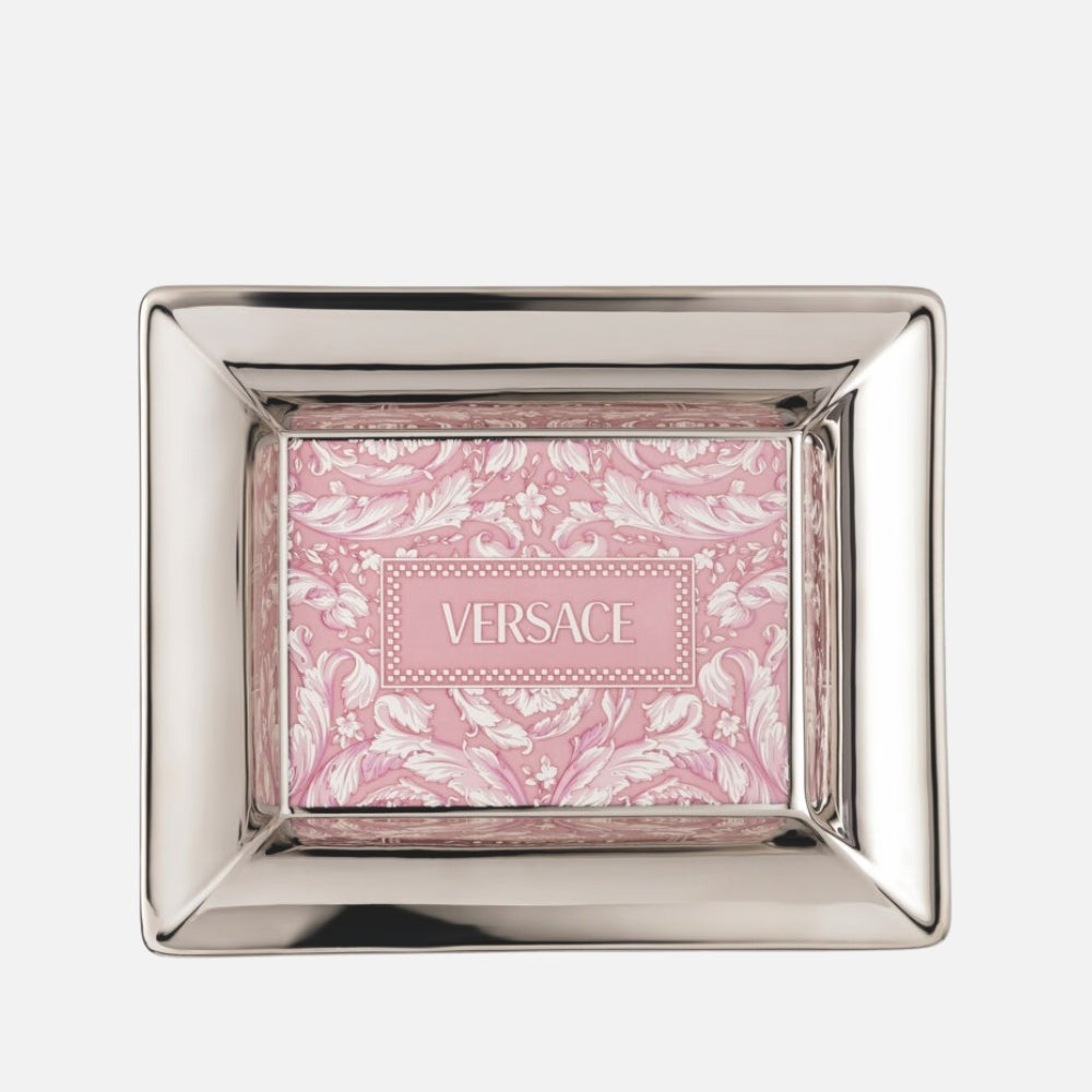 Barocco Rose Dish – Pink Porcelain Decorative Tray, 15 cm