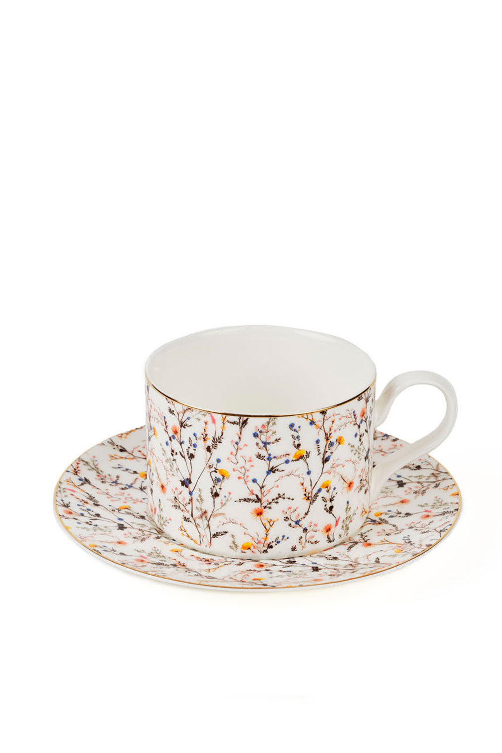 Botanical Tea Cups with Saucer, Set of 6