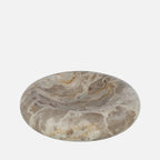 Large Beige Marble Bowl – Low Round Stone Bowl (29cm)