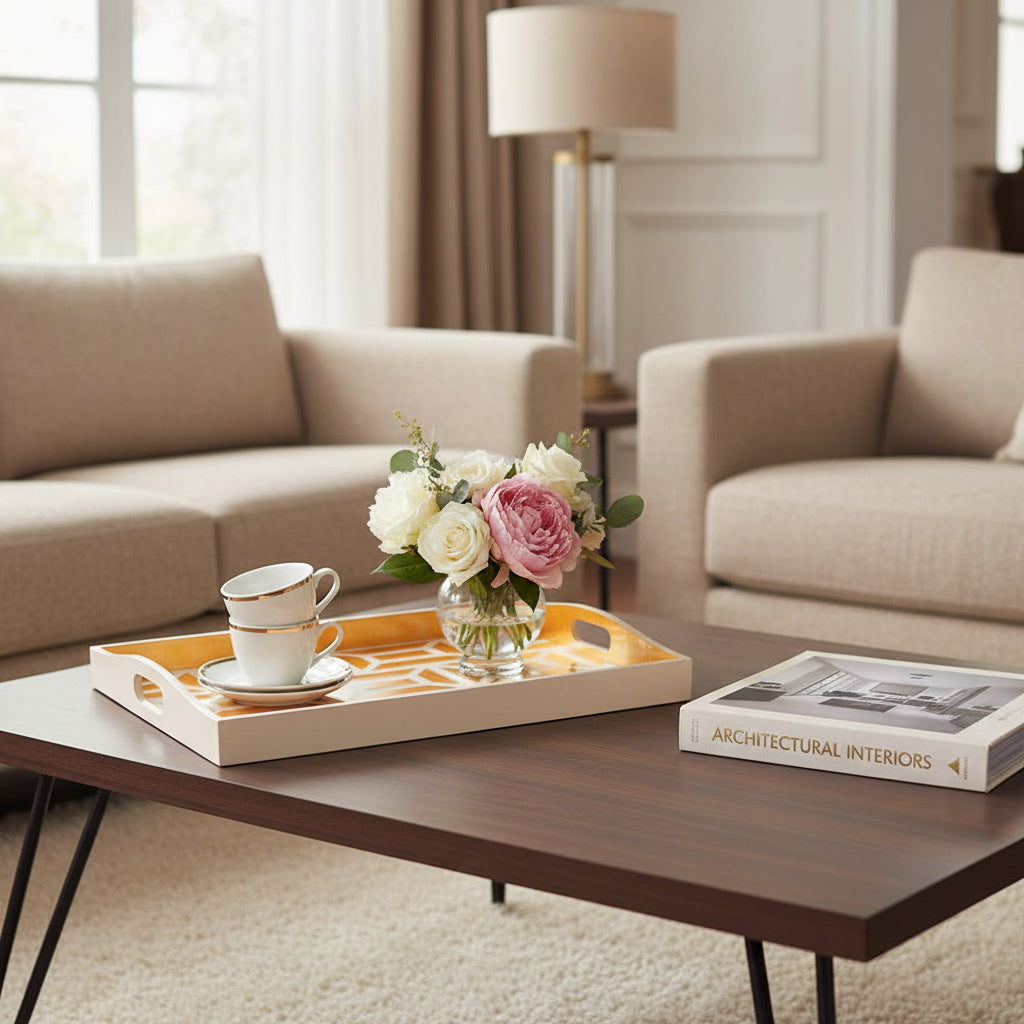 Garden Gate Lacquer Large Rectangle Tray