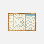 Bamboo Screen Robin's Egg Bamboo Edge Lacquer Vanity Tray
