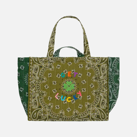 Call It Maxi Cabas Matelassé-Get Lucky Bronze/ Vert Week-End Tote Bag