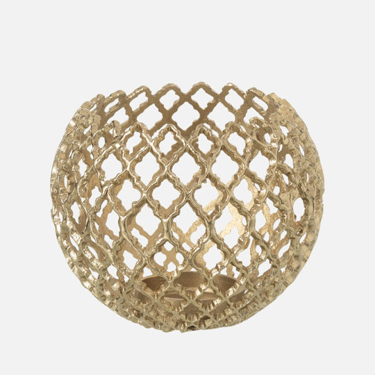 Gold Aluminium Candle Holder – Large Decorative Accent