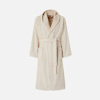 Chalk Cotton Terry Zigzag Hooded Bathrobe
