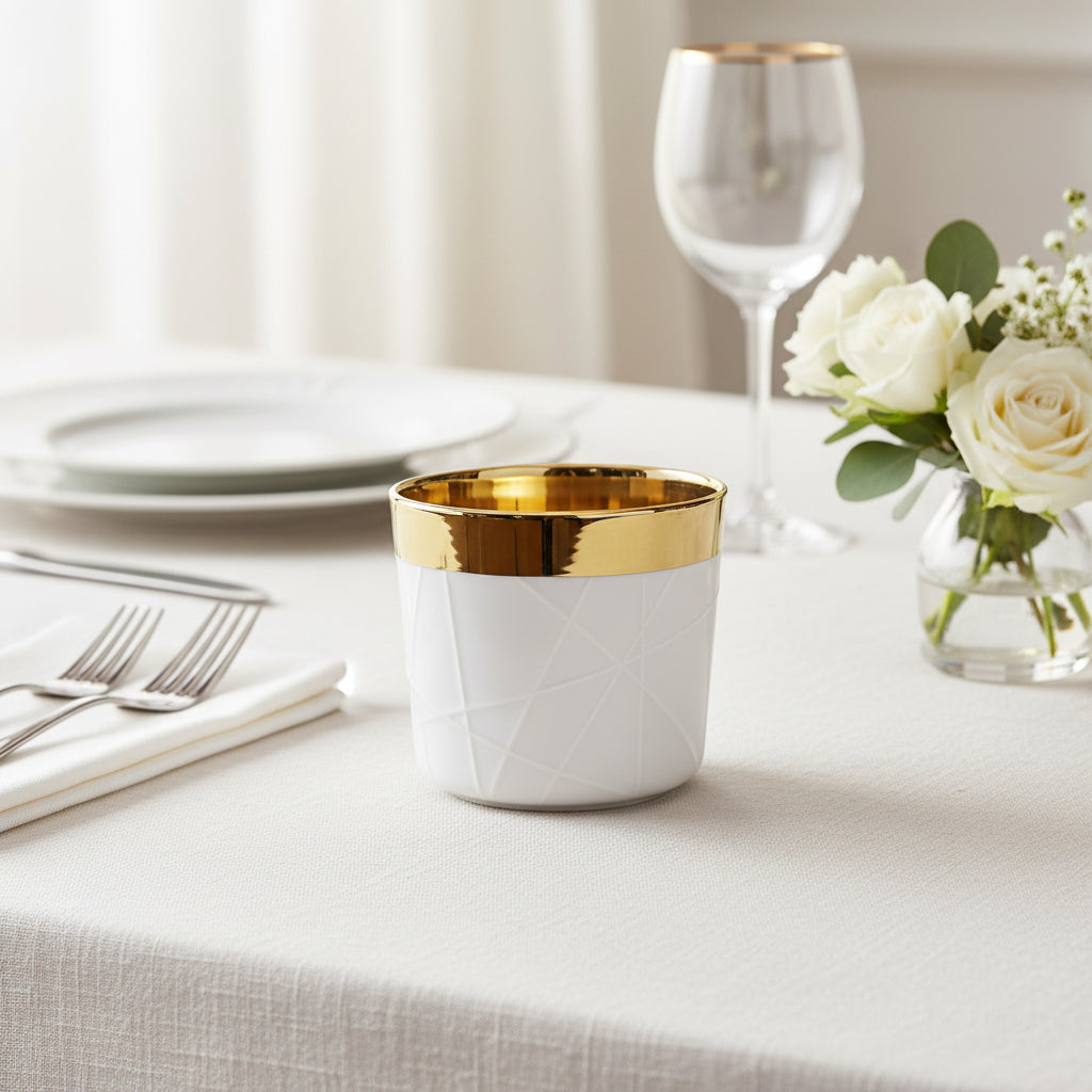 كأس شمبانيا أبيض، منقوش بنقش رود