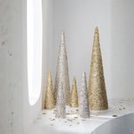 Large Gold Sequin Cone Decor – 120 cm Foam Display Piece