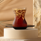 Dimlaj Kareem Set of 6 Pcs Tea Cups and Saucers (22K) gold gilded