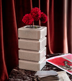 مزهرية سيراميك دونا كريمي أبيض