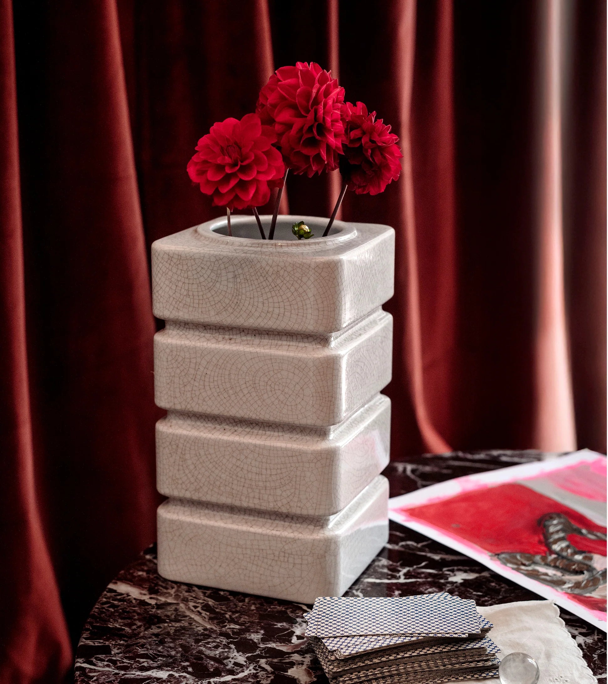 Donna Cream White Ceramic Vase