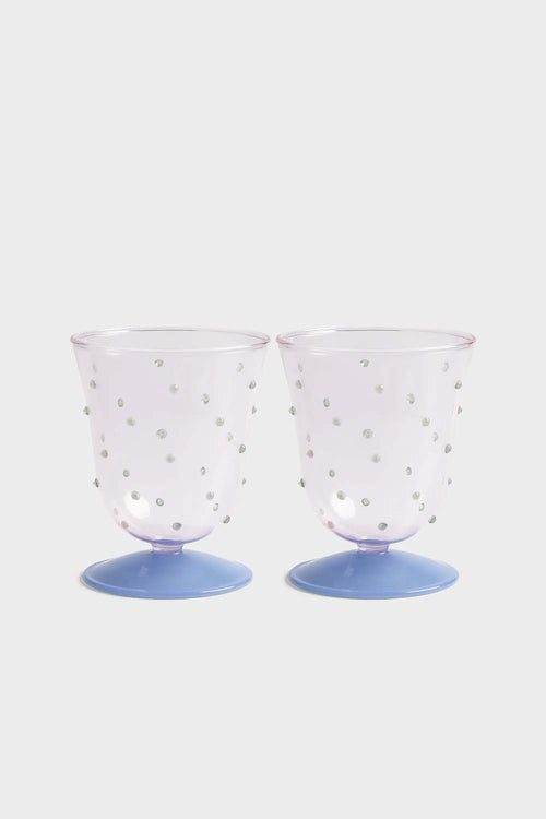 Dot Water Glass, Pink, Set of 2