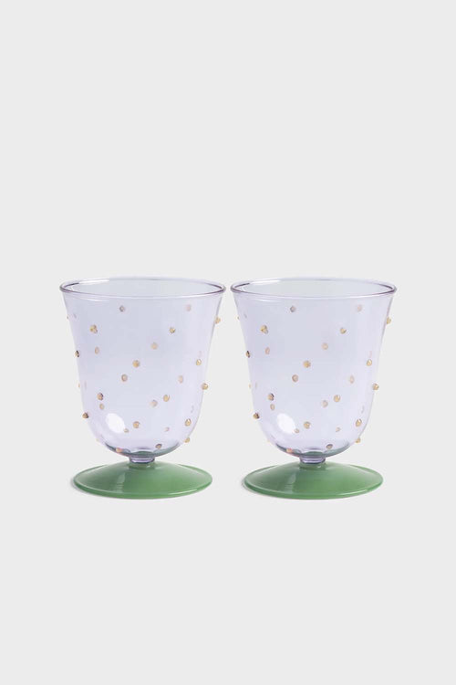 Dot Water Glass, Purple, Set of 2