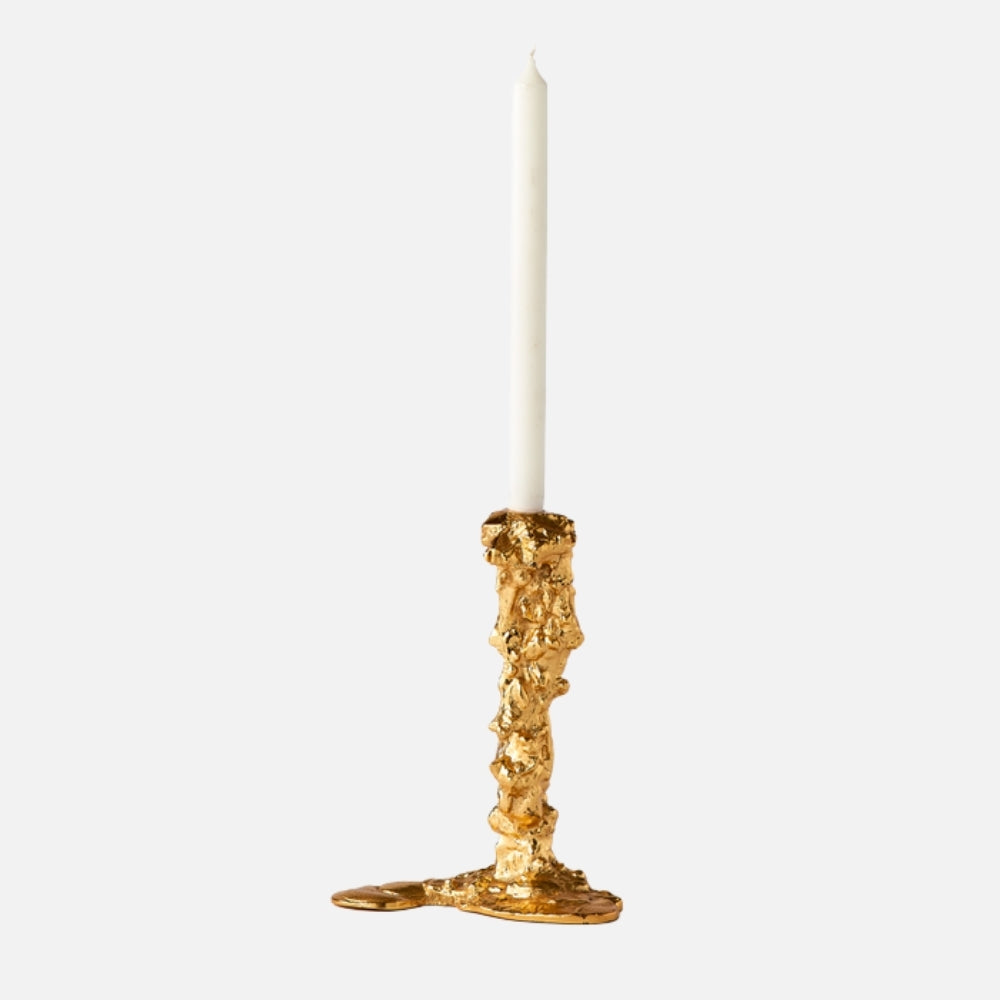 Drip Candle Holder Large – Gold Plated Aluminium