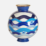 Druggist Eye Vase - Blue & Gold Porcelain Decorative Art Vase