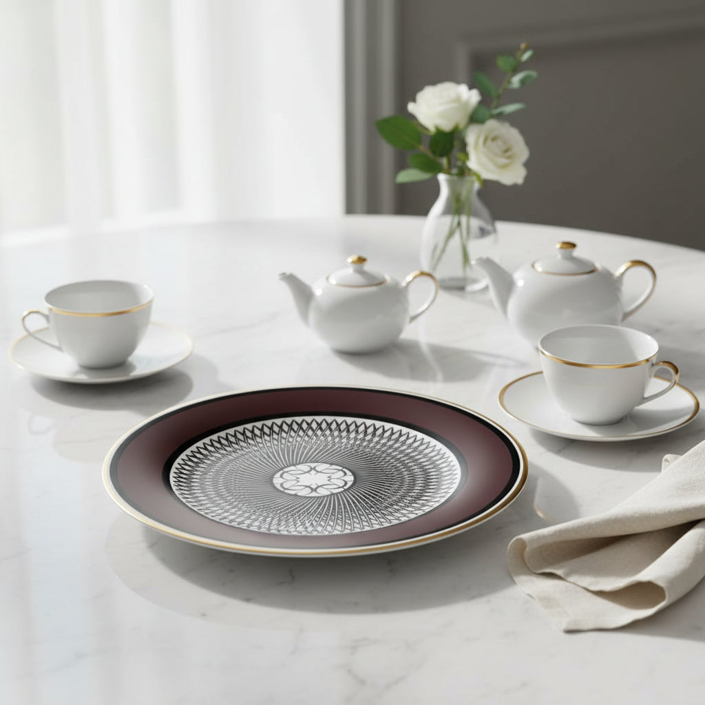 Elie Saab Burgundyburgundy B &amp; B Plate 16Cm