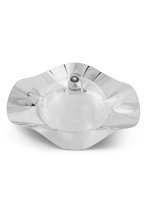 Flower Plate with Dome, 38cm, Silver