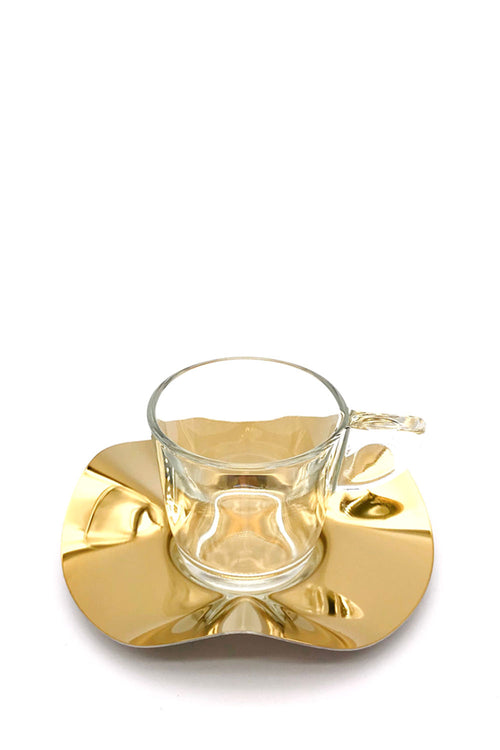 Flower Turkish/ Espresso Coffee, Gold, Set of 6