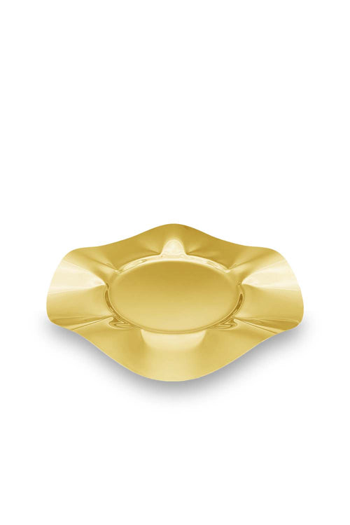 Flower Plate with Dome, 38cm, Gold