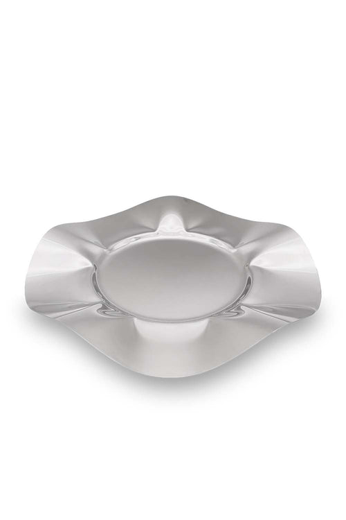 Flower Plate with Dome, 51cm, Silver