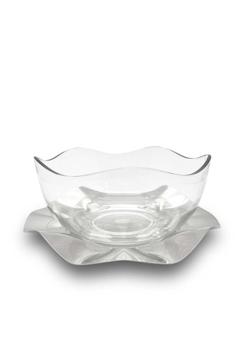 Flower Salad Bowl, Silver