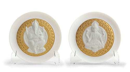 Goddess Lakshmi and Lord Ganesha Decorative Plates Set