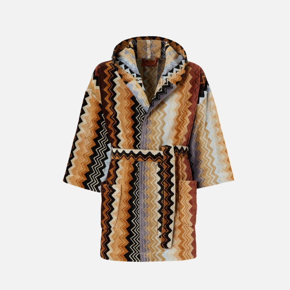 Giacomo Zigzag Short Cotton Bathrobe