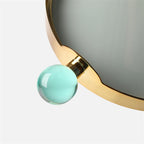 صينية غلوبو المزخرفة – إطار نحاسي بمقابض أكريليك