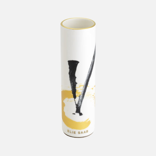 مزهرية سومي-إيليليوم ذهبية 24 سم مع جلد بريطانيا العظمى