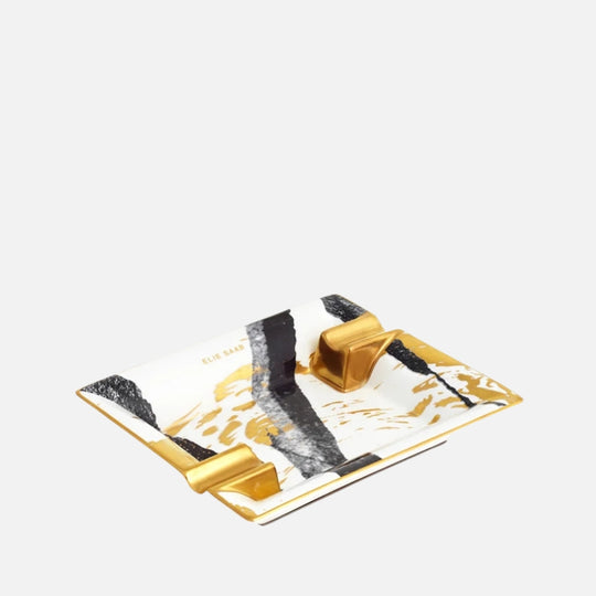 Golden Sumi-e Cigar Ashtray – 20x16cm