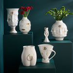 Gilded Gala Round Vase - Gold Porcelain Art Piece