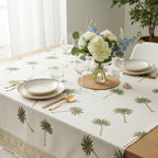 Hand-Printed Cotton Tablecloth