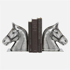 Horse Bookends - Polished Nickel & Acrylic Stallion