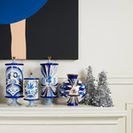 Druggist Eye Vase - Blue & Gold Porcelain Decorative Art Vase