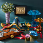 مجموعة طاولة زهر زيبرا لاكر - كونياك ومخمل