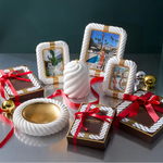 Geneva Porcelain Decorative Box with Gold Pull