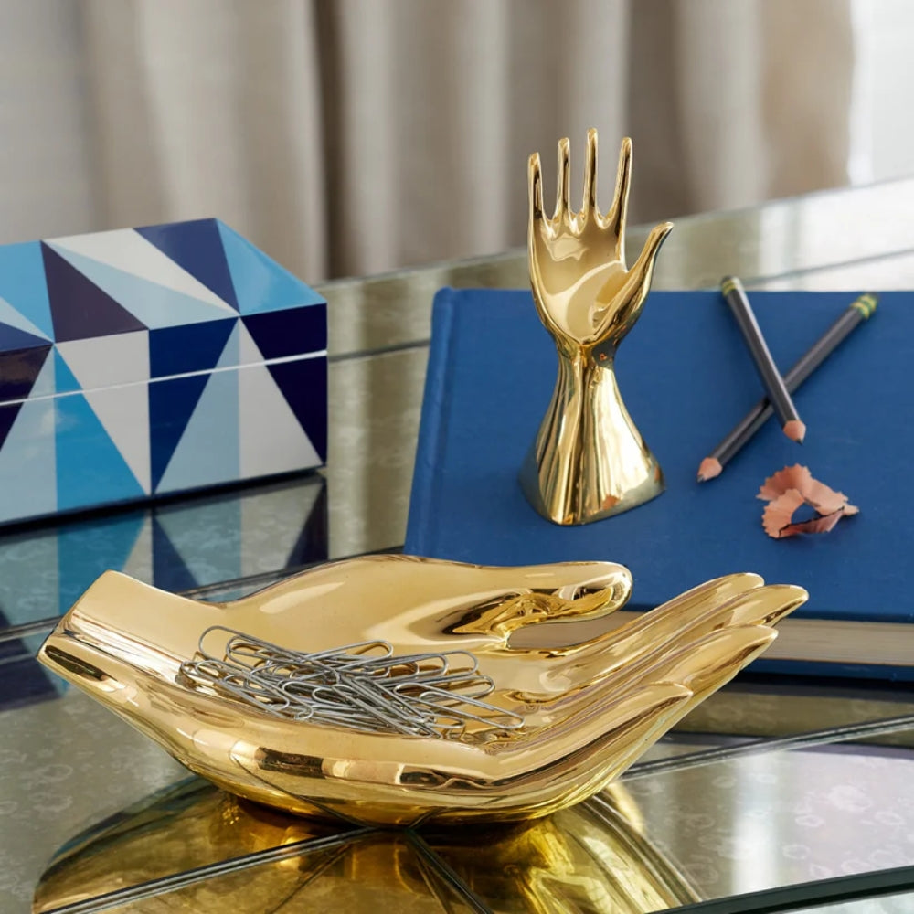 Brass Hand Bowl – Polished Sculptural Catchall