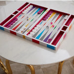 Checkerboard Backgammon Set – Luxury Lacquer Game Box