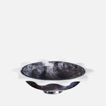 Como Black & White Ripple Bowl - Hand-Poured Marbleized Acrylic
