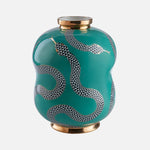 Eden Cinched Vase - Porcelain with Gold Accents