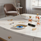 Eye Trinket Tray - Blue & Gold Porcelain