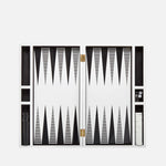 Op Art Backgammon Set - Black & White Lacquer Game Box